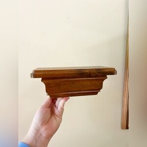 Vintage Small Wood Wall Shelf Ledge